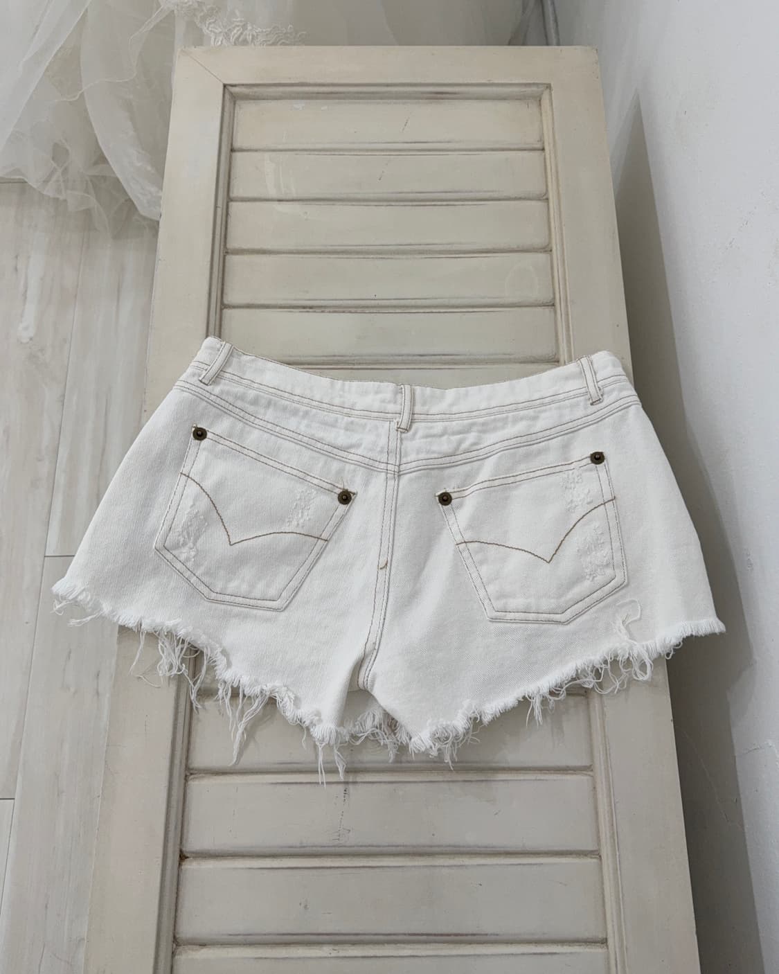 y2k fairy White denim short pants  상품이미지10