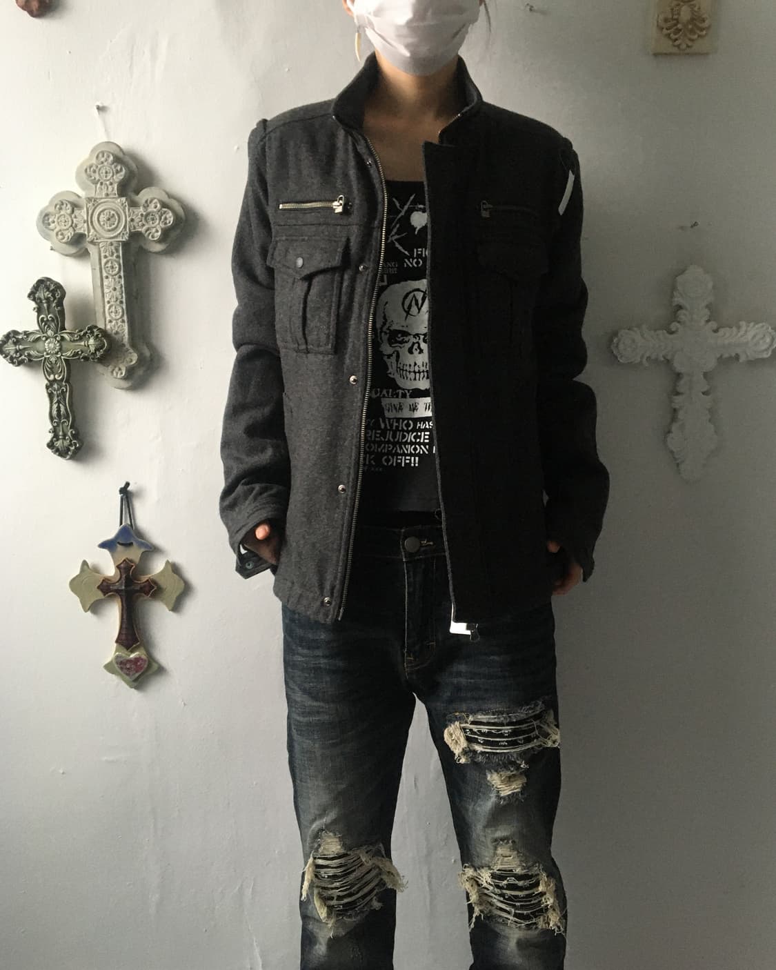 High neck woolen jacket 상품이미지8