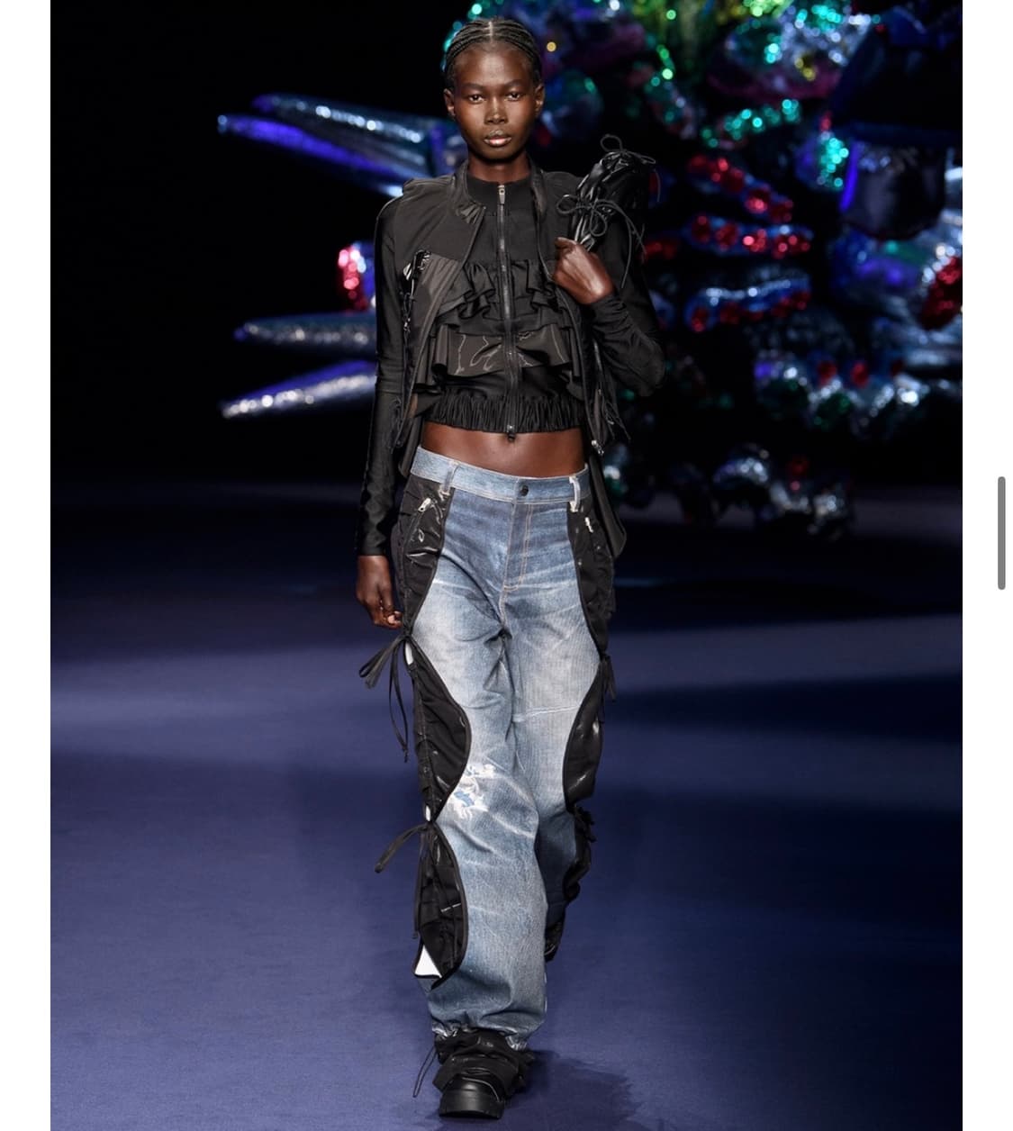 RILEY RUFFLE TIGHT ZIP UP atb1203w(BLACK 상품이미지3