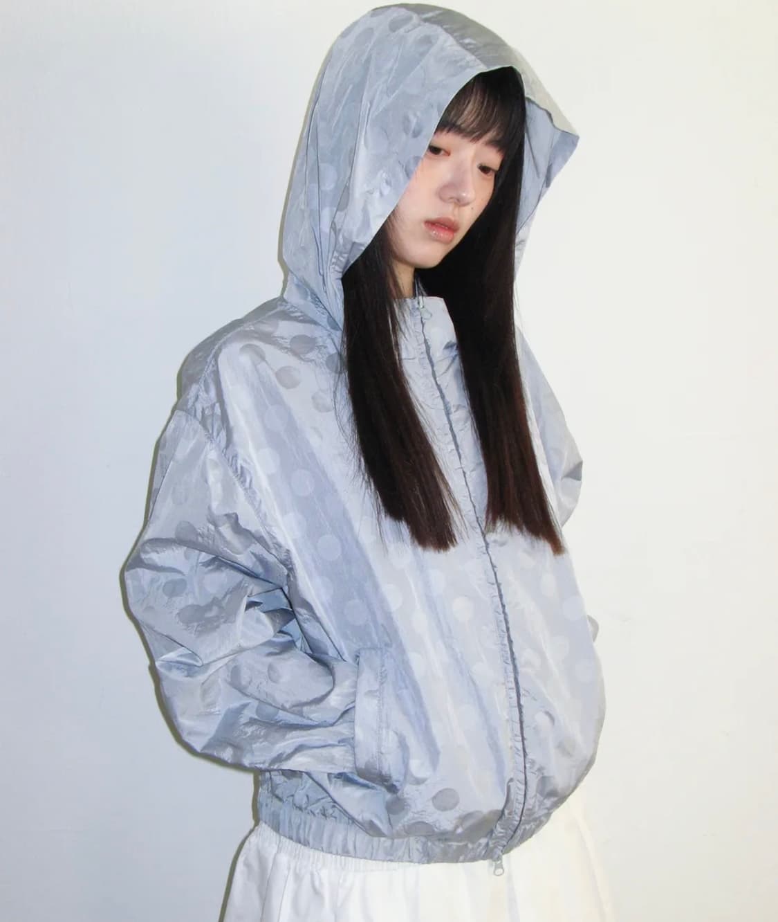 새상품) 아메스월드와이드 글로시 도트 윈드브레이커 블루 상품이미지1