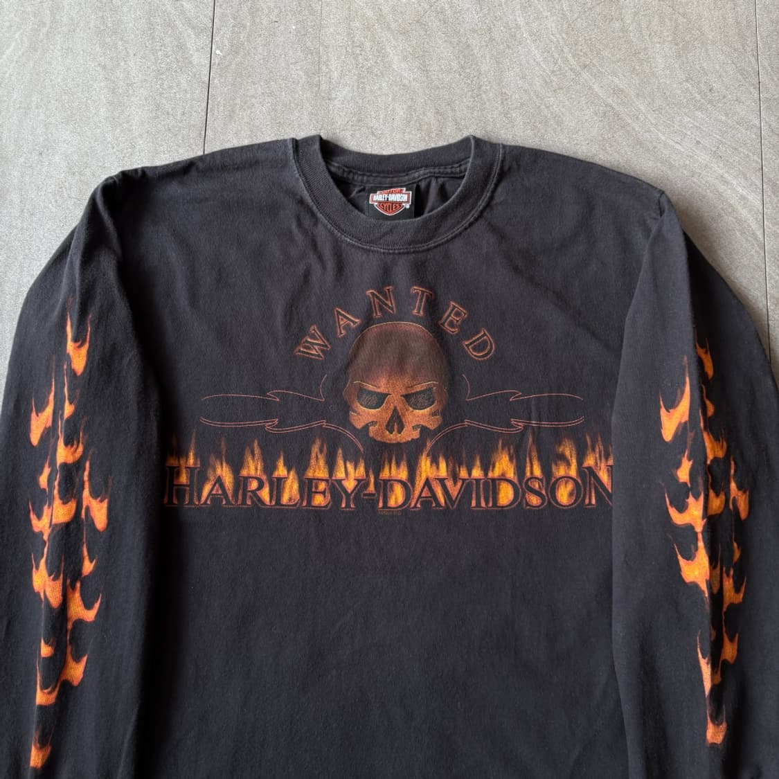 할리데이비슨 미국 생산 블랙 플레임 긴팔 티셔츠 상품이미지3