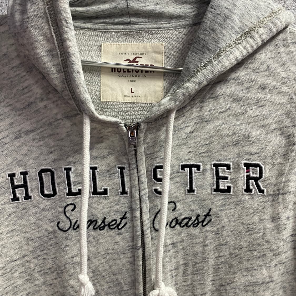 홀리스터 빅로고 멜란지 그레이 후드집업 B3415 상품이미지3
