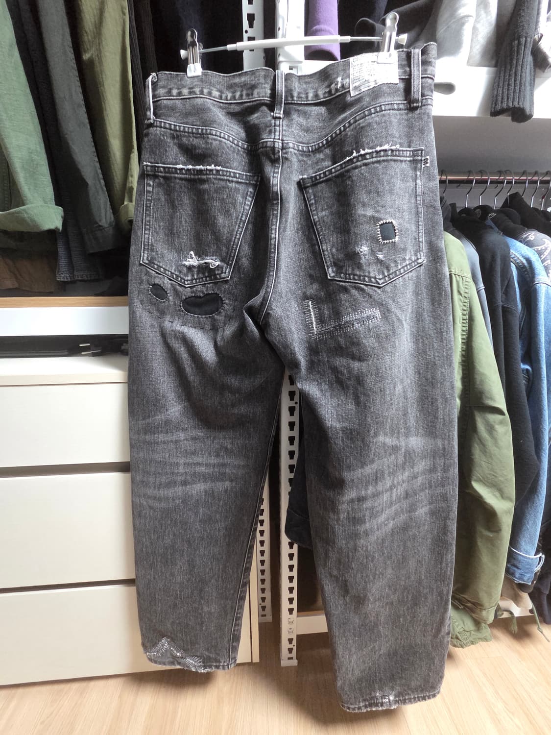 비헤비어 rags 흑청 셀비지데님 상품이미지2