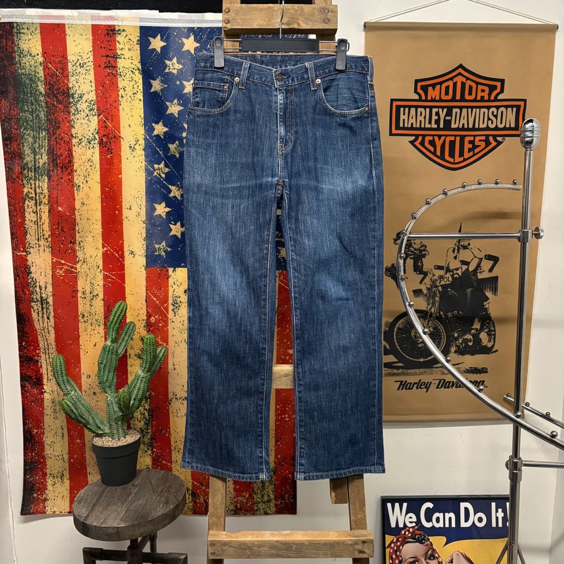 00s 리바이스 517 부츠컷 빈티지워싱 인디고 블루 데님팬츠 N393 상품이미지1