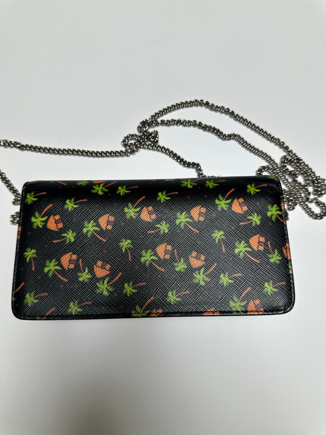 프라다 체인 월렛 블랙 야자수 패턴 상품이미지2