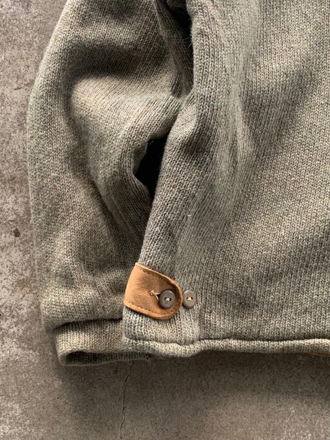 60-70s 타운크래프트 by Penney’s 울 레더 스위칭 카디건 상품이미지10