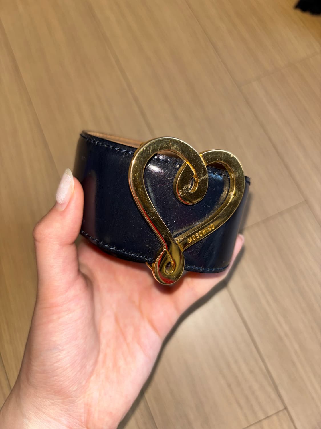 모스키노 Moschino 하트 갸루 가죽벨트 상품이미지1