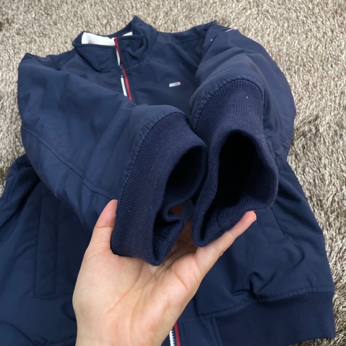 타미진스 TOMMY JEANS 네이비 클래식 플래그 블루종 점퍼 L 상품이미지5