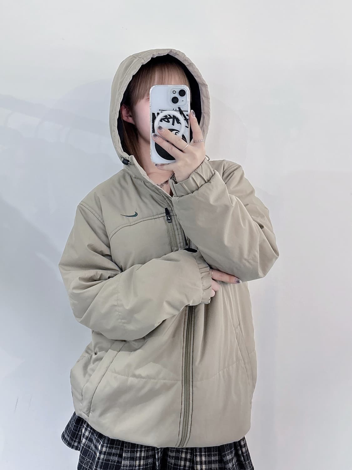 나이키 베이지 스우시 점퍼 상품이미지3