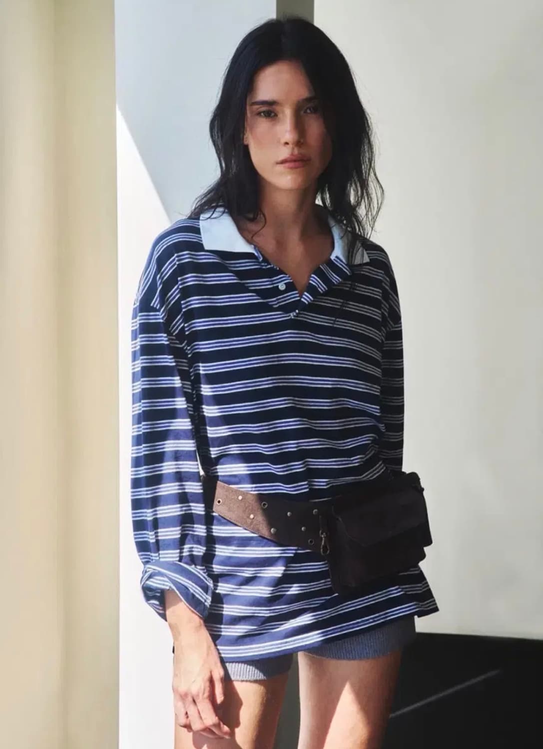 넛넛 스웨이드 스터드 포켓 벨트백 브라운 (미착용 새제품) 상품이미지2