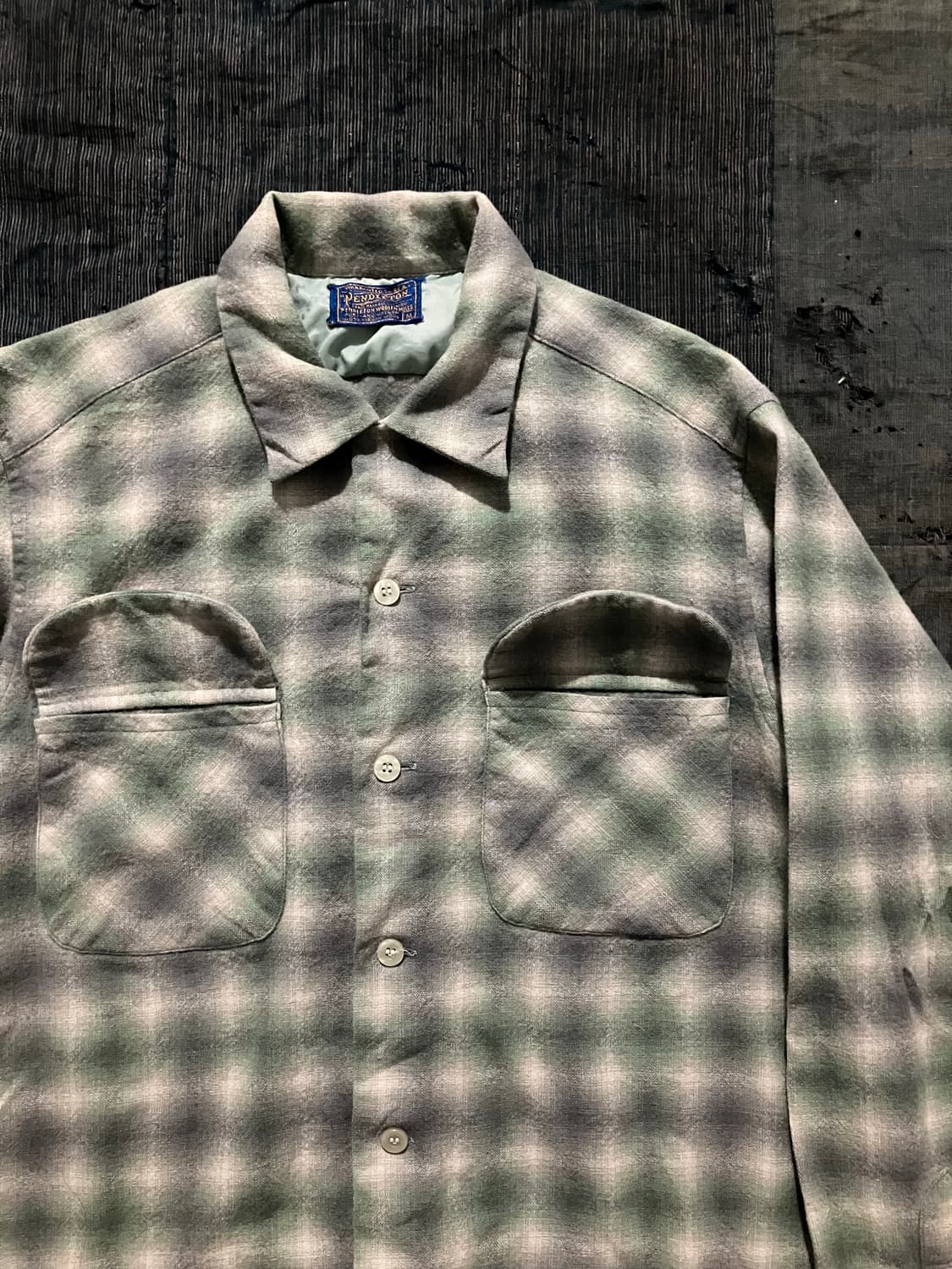 🇺🇸 50s USA 빈티지 펜들턴 옴브레 체크 보드 셔츠 상품이미지2