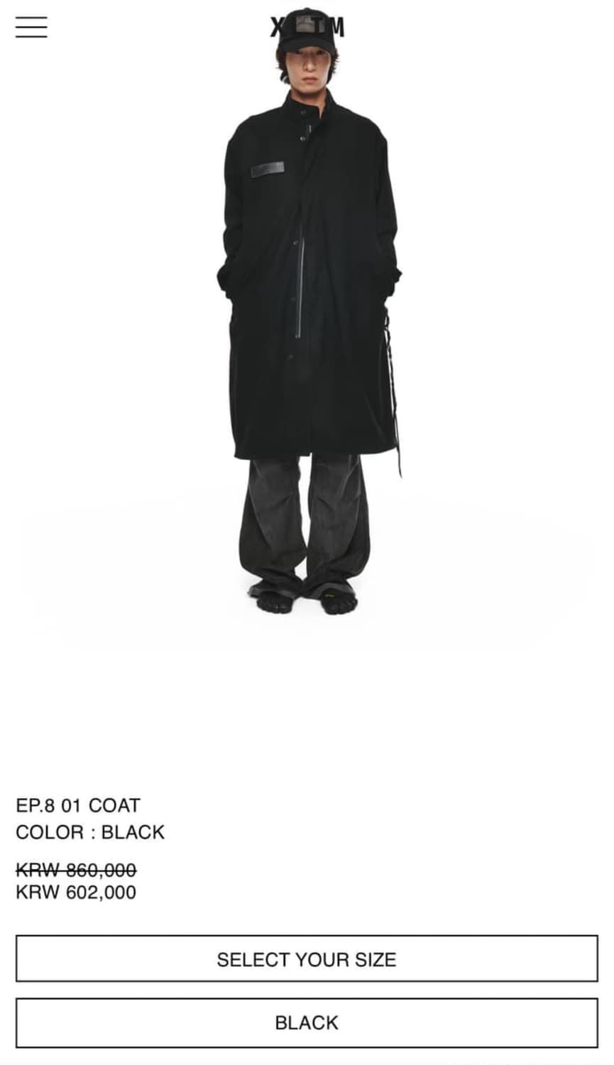 xlim ep 8 coat XL 상품이미지2