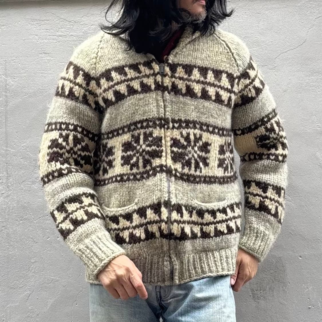 빈티지 캐나다 코위찬 집업 상품이미지8