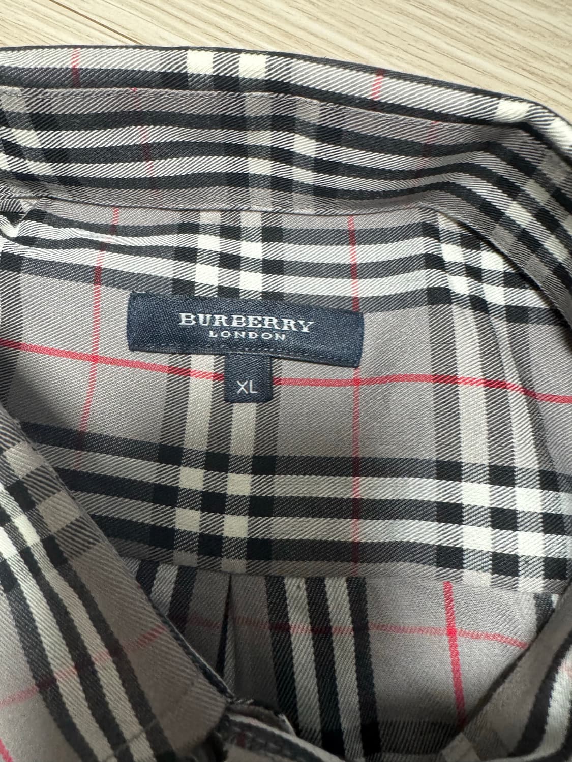 (XL) 버버리 체크 긴팔 셔츠 그레이 상품이미지3