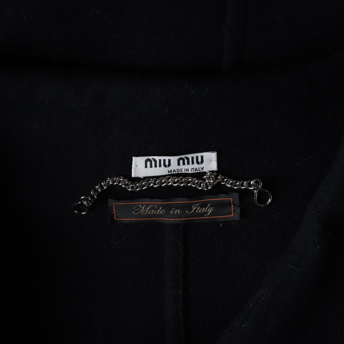 미우미우 울100% 싱글 롱 코트 블랙 상품이미지4