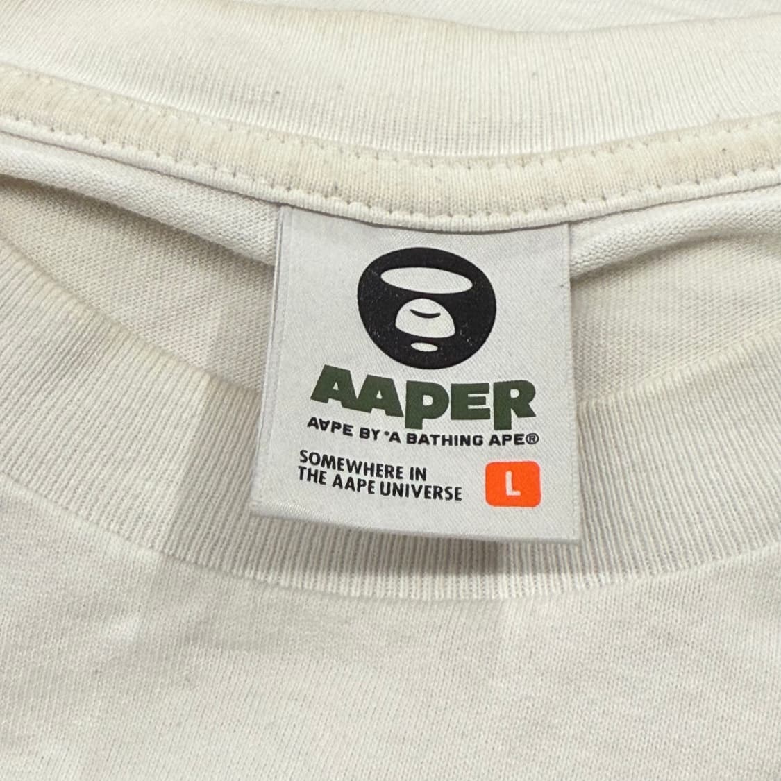 에이프 사루 화이트 흰색 반팔티셔츠 상품이미지4