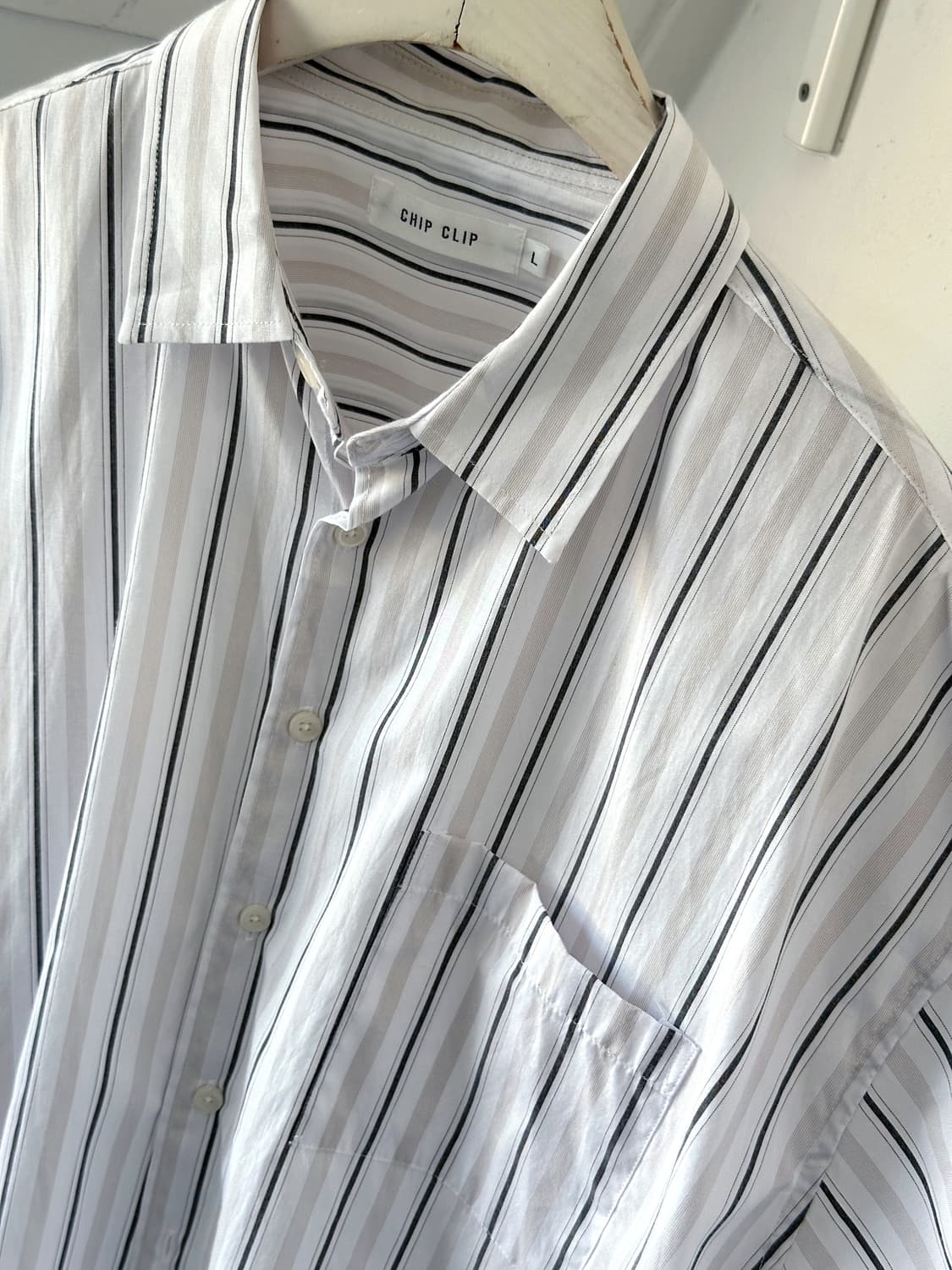 Light cotton poly design BIG H/S shirt 상품이미지3