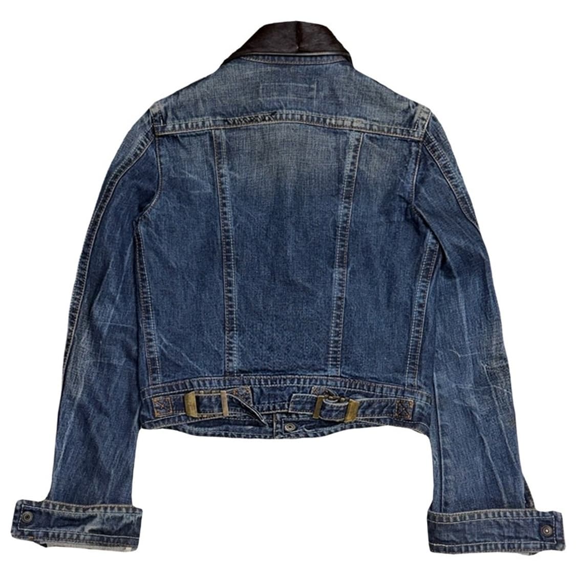 DSQUARED2 포니헤어 카라 크롭 클래식 데님자켓 38 상품이미지9