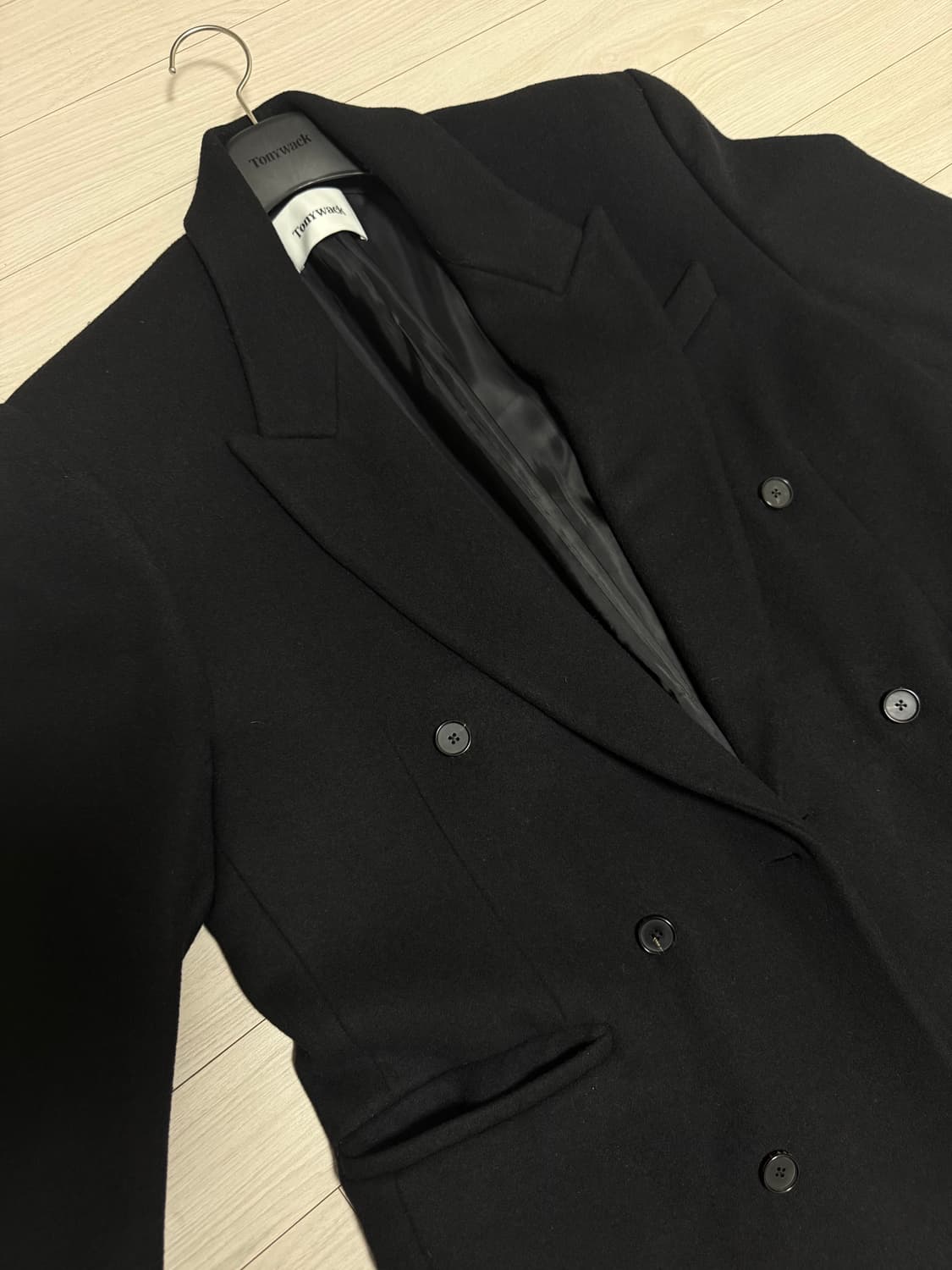 25fw토니웩 캐시미어더블브레스티드 코트 블랙m 상품이미지2