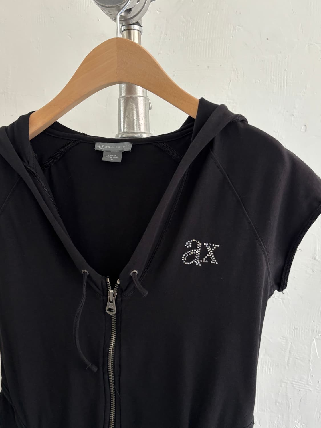 ARMANI EXCHANGE 아르마니 익스체인지 블랙 숏 슬리브 후드 집 상품이미지5