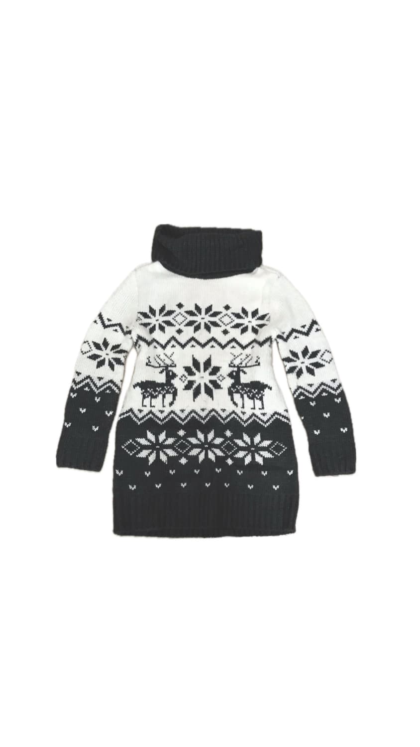 빈티지 노르딕 사슴 목폴라 니트 상품이미지1