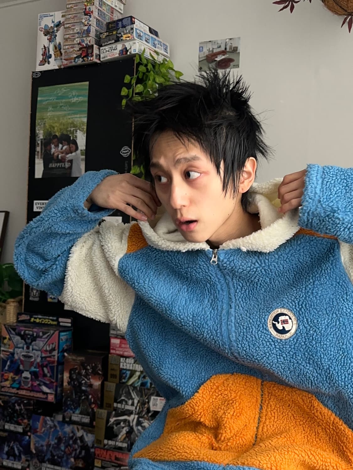 Napapijri 오버 컬러 플리스 후드집업 상품이미지1