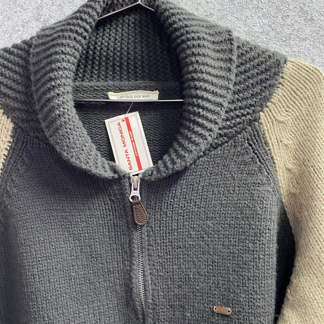 라퍼지스토어 투톤 투웨이 니트 집업 B4173 상품이미지3