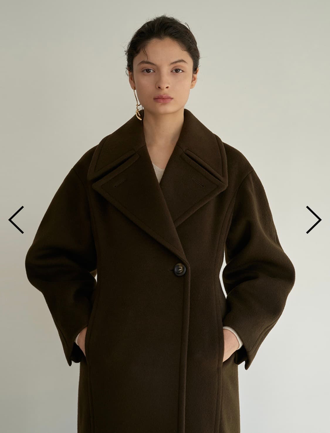 모한 울100 롱 코트 브라운 상품이미지2