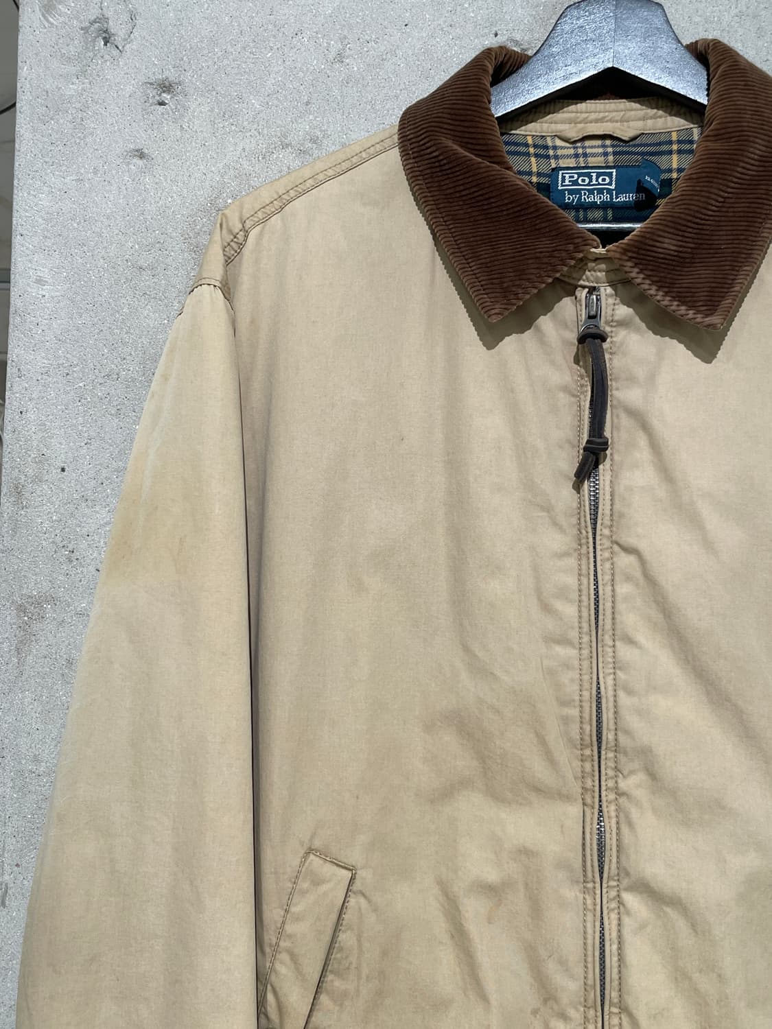 폴로 랄프로렌 베이지 브라운포니 코듀로이 카라 집업 자켓 상품이미지2