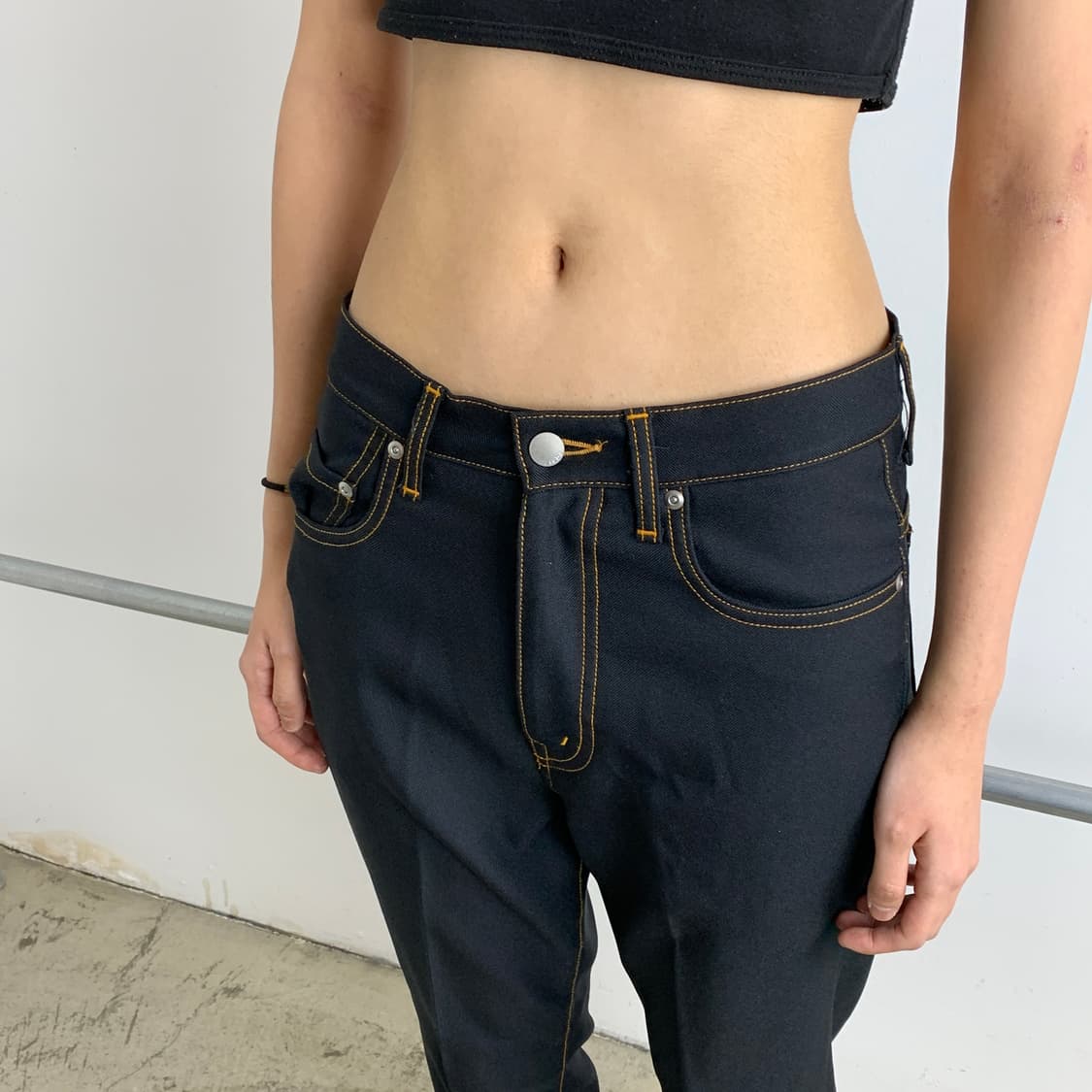 지에다 플레어핏 슬랙스 인디고 상품이미지2