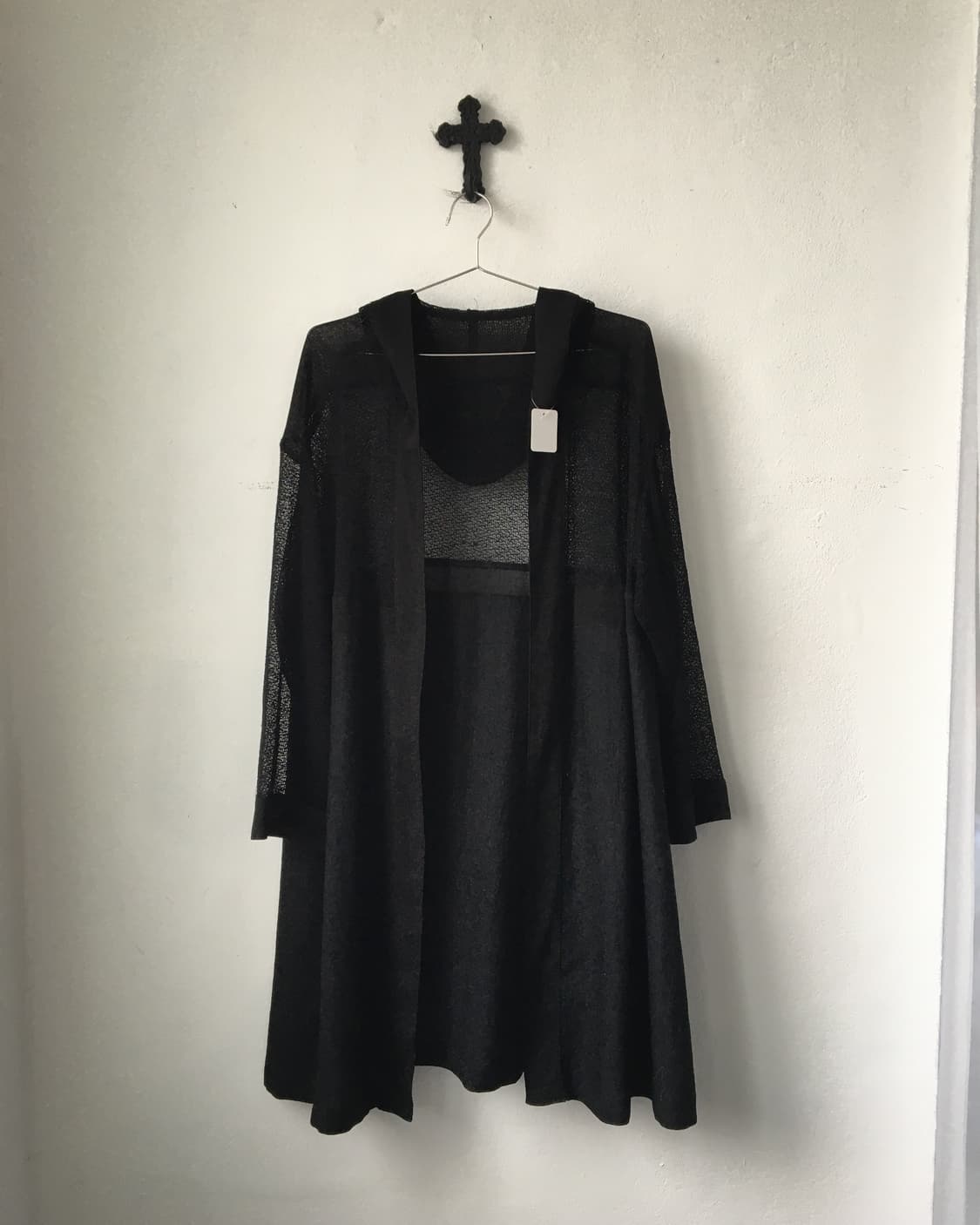 Hood open long cardigan 상품이미지1