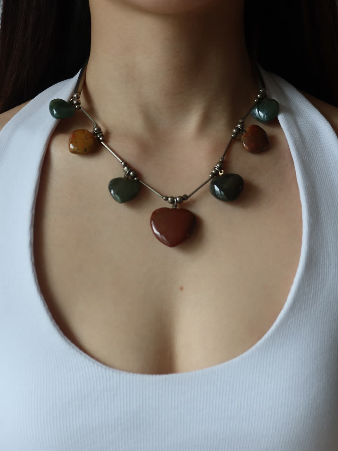 stone heart necklace 상품이미지1