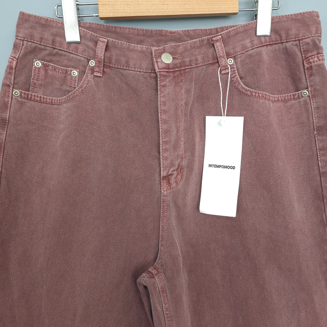 새제품)인템포무드 INTEMPOMOOD 어글리 다잉 데님 팬츠 XL 상품이미지2