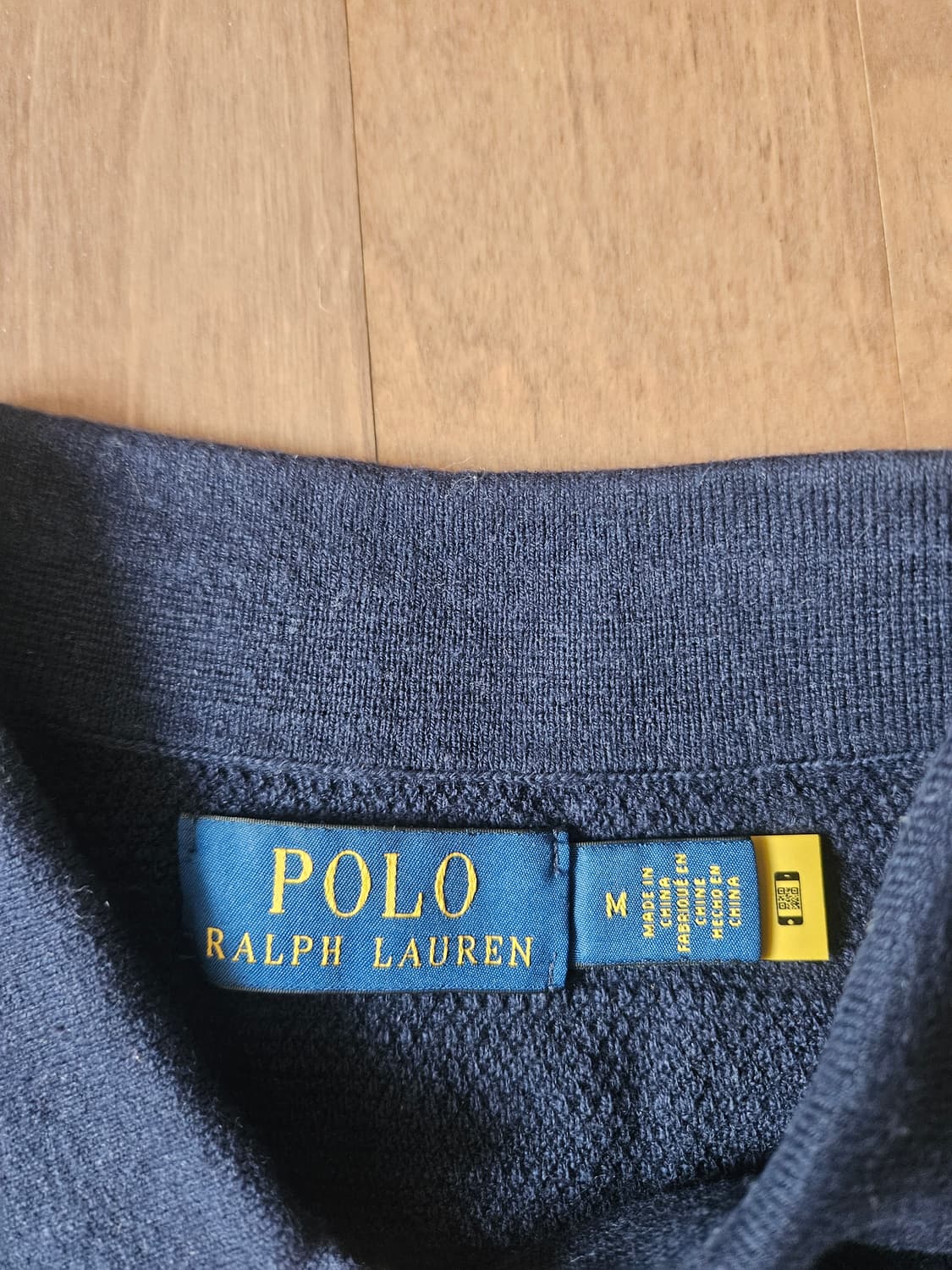 폴로 텍스처 코튼 리넨 셔츠 스웨터 판매합니다(네이비색상) 상품이미지3