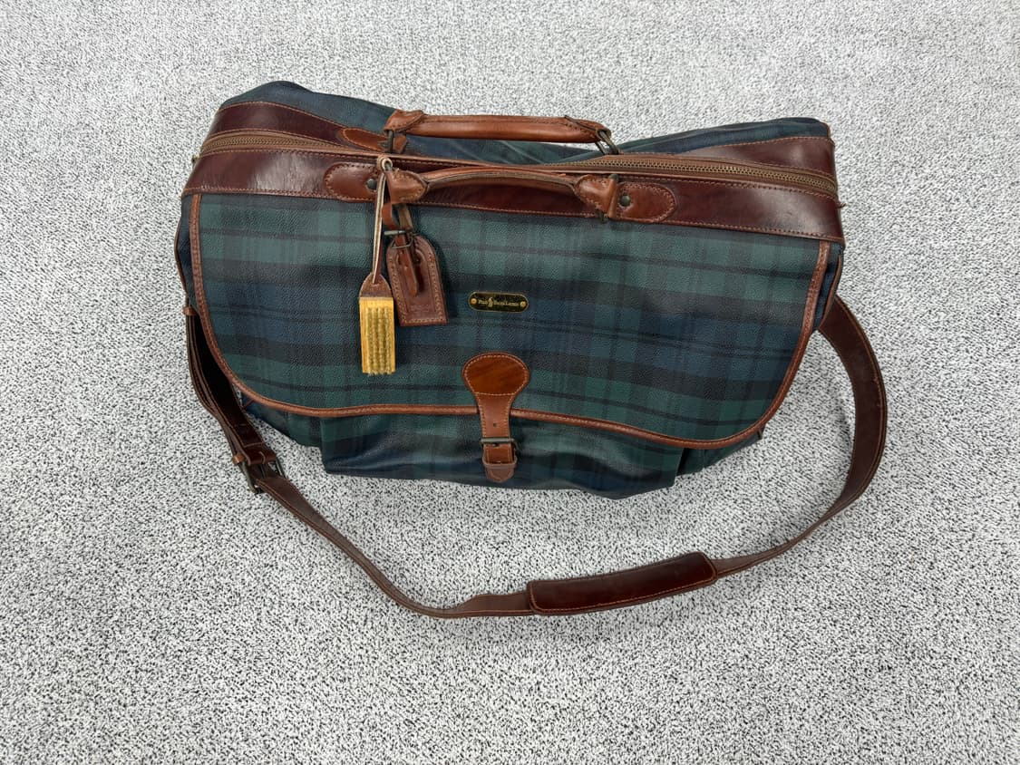 폴로 랄프로렌 90s PVC 타탄 대형 백 상품이미지1