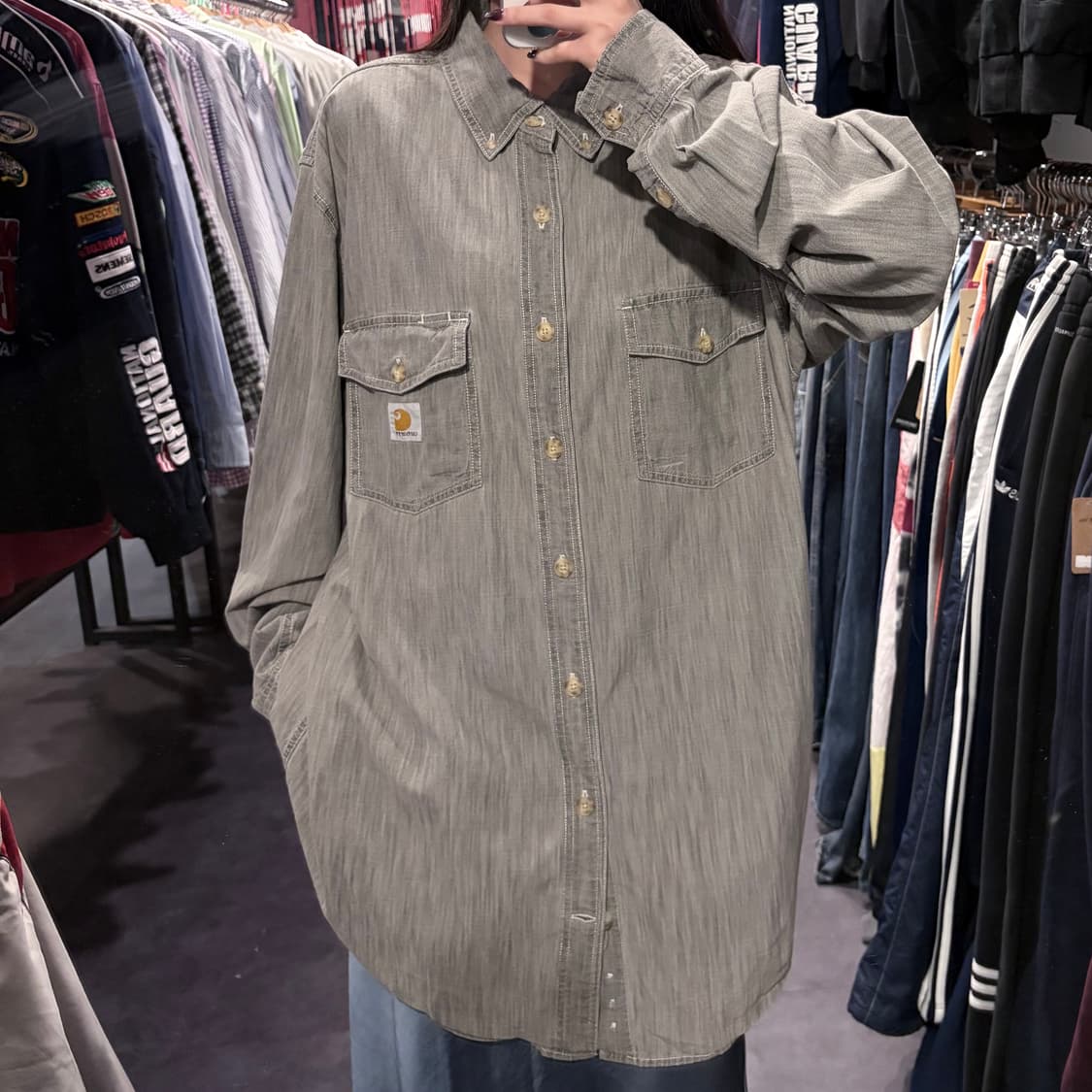 [IM] Carhartt 칼하트 긴팔 셔츠 그레이 상품이미지4