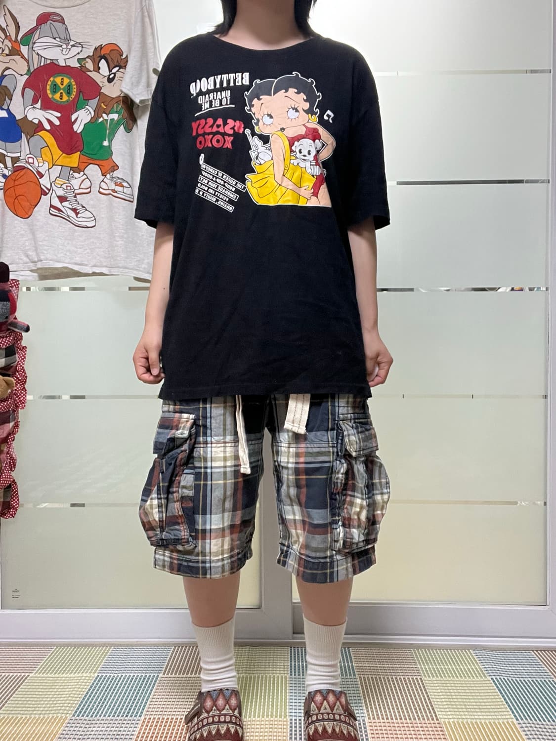 Betty boop 검정 반팔T 상품이미지4