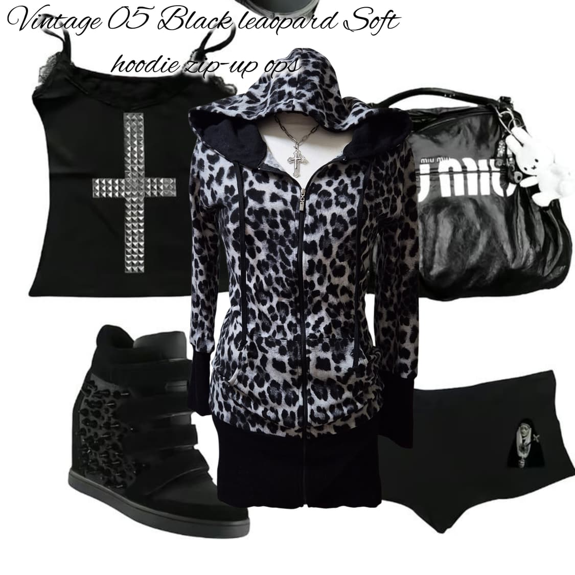 Vintage 05 Black leaopard Soft hoodie 상품이미지1
