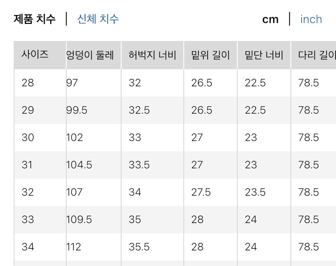 유니클로 JWA 스트레이트진 68 BLUE  상품이미지5
