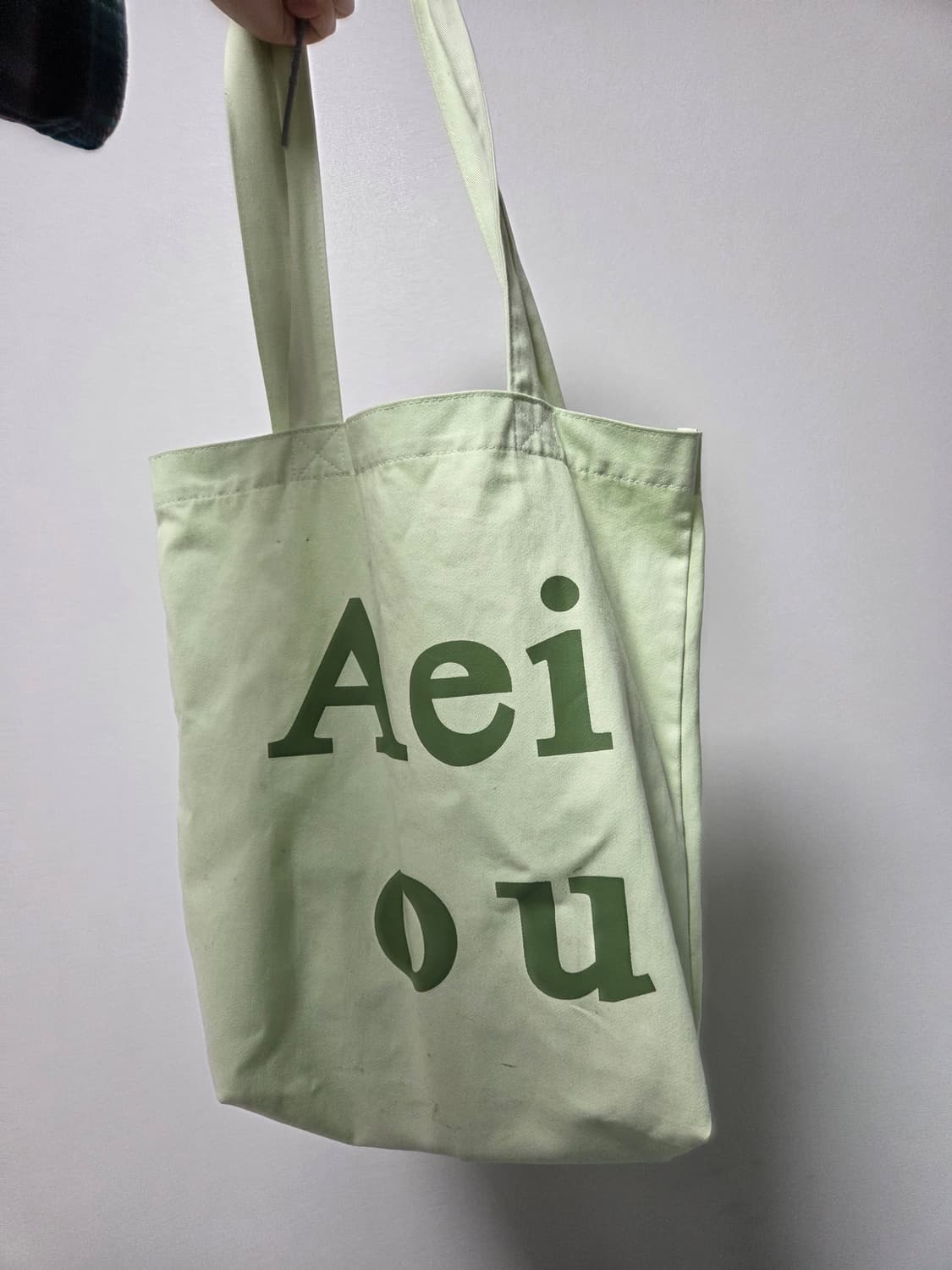 아에이오우 로고 에코백 아보카도 민트 상품이미지3