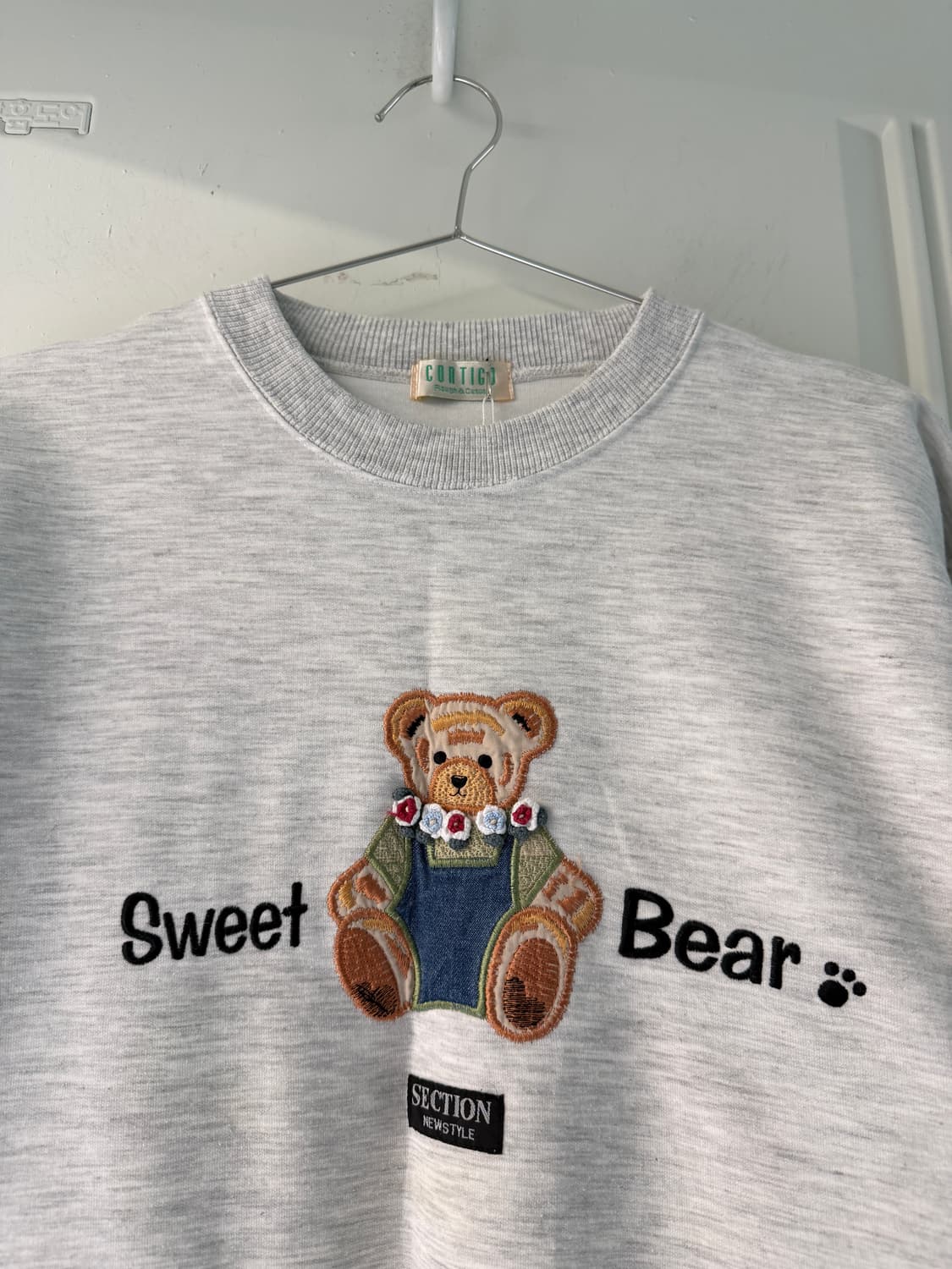 일본빈티지 모리 곰돌이자수 스웻 맨투맨 상품이미지5