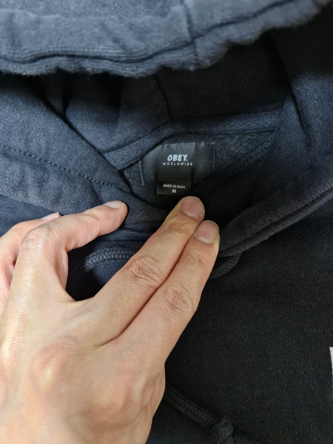 [M] 오베이 obey 아이즈 자수 블랙 후드스웻 웍스아웃 정품 상품이미지3