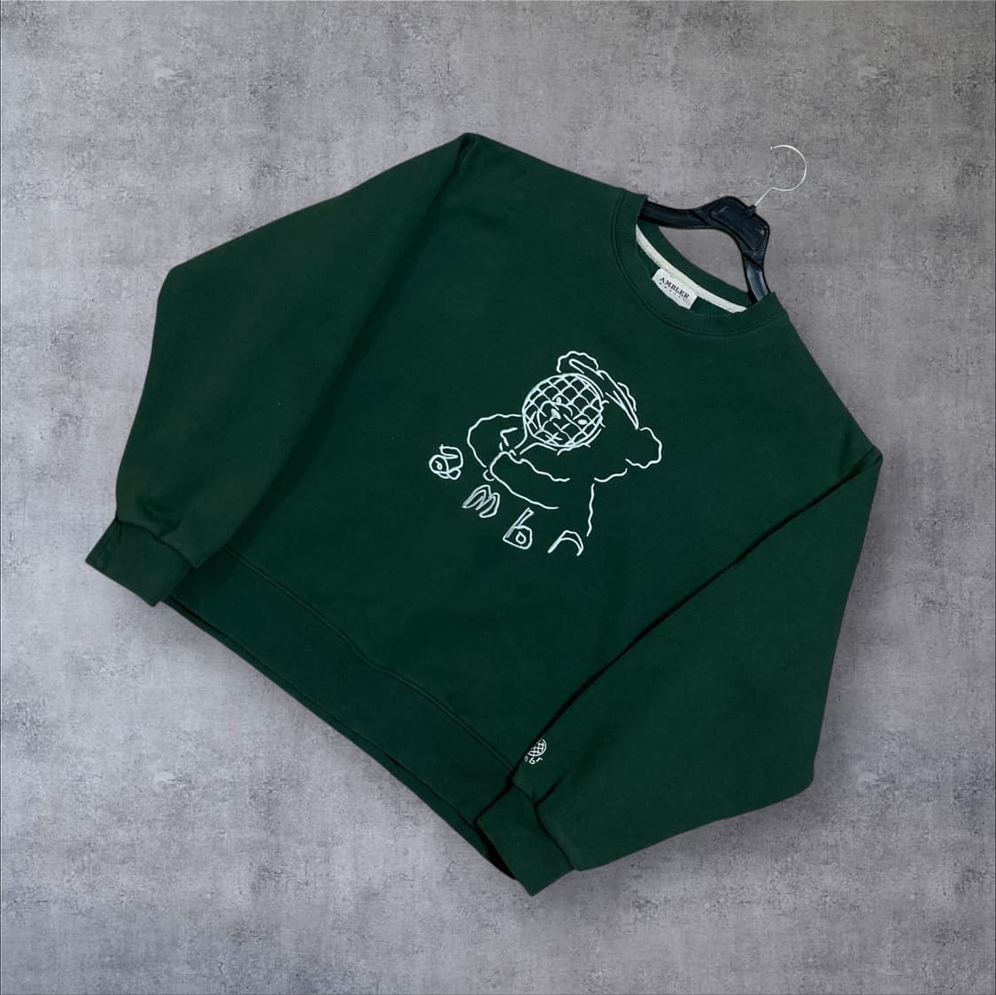 앰블러 베어 빅로고 그린 맨투맨 상품이미지1