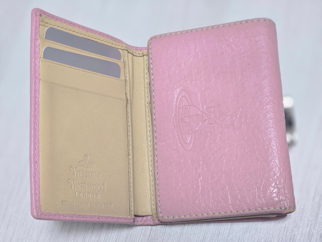 일본 빈티지 비비안 웨스트우드 핑크 가죽 반지갑 상품이미지9