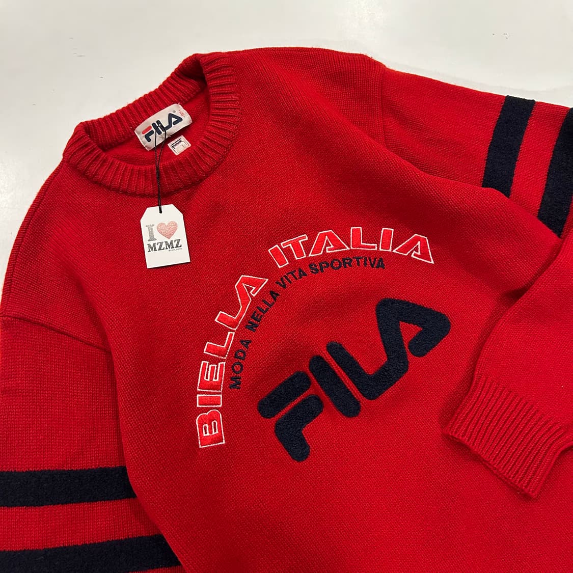 [95] 90s 휠라 FILA 레드 니트 스웨터 A750 상품이미지5