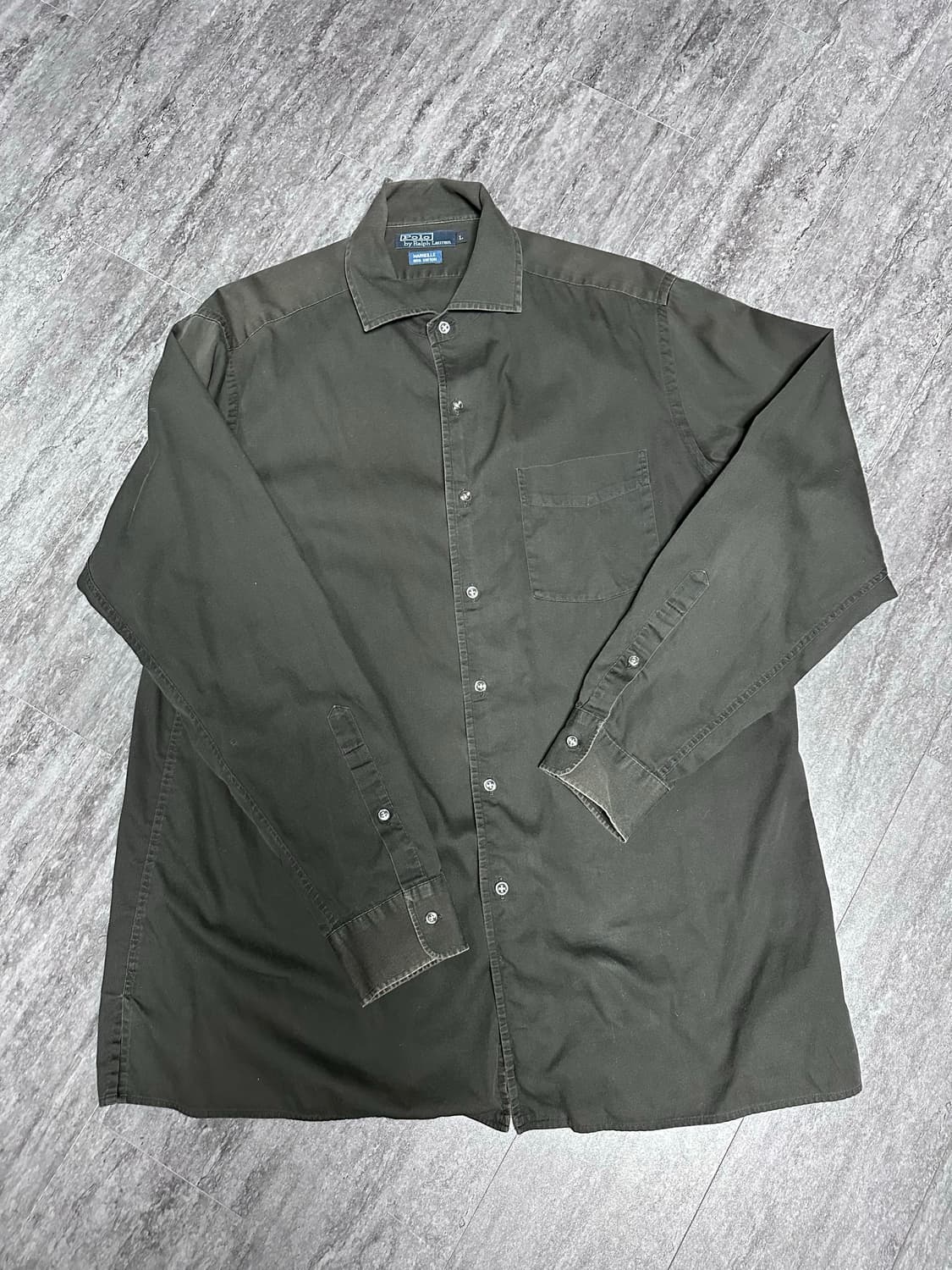 폴로 랄프로렌 남성 셔츠 L 블랙 골지 상품이미지1