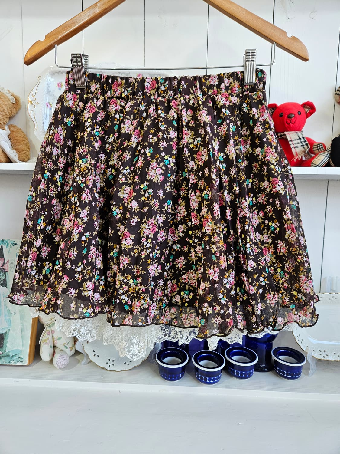 플라워 쉬폰 레이스 스커트 상품이미지4