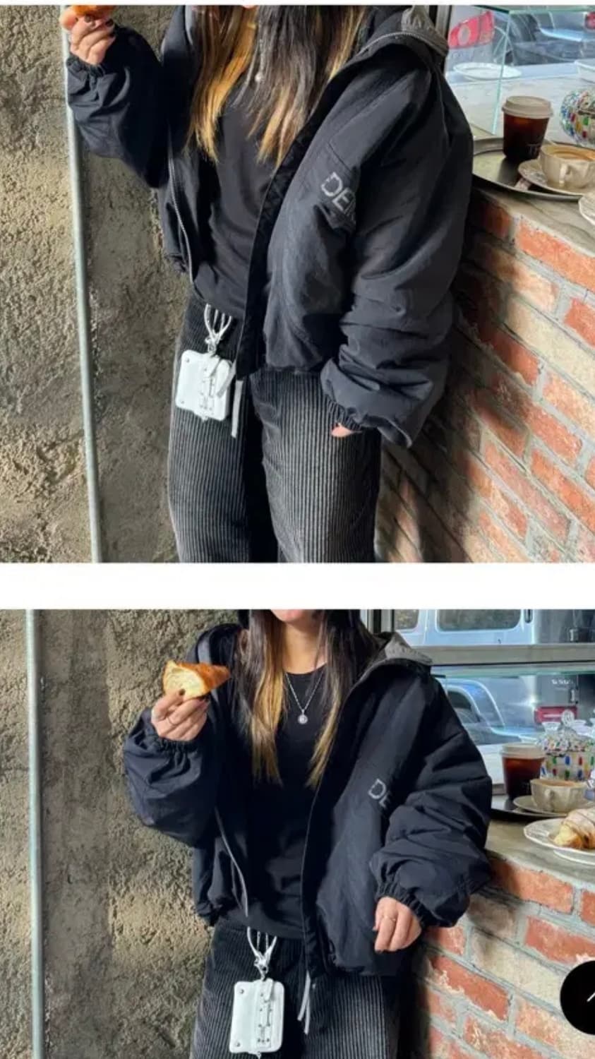 다이닛 HIGH COLLAR BOMBER JUMPER IN BLACK 상품이미지4