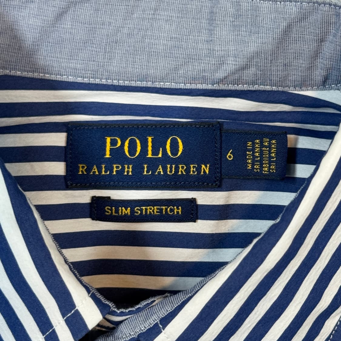 여S) 폴로 랄프로렌 슬림 스트레치 스트라이프 셔츠 블루 상품이미지6