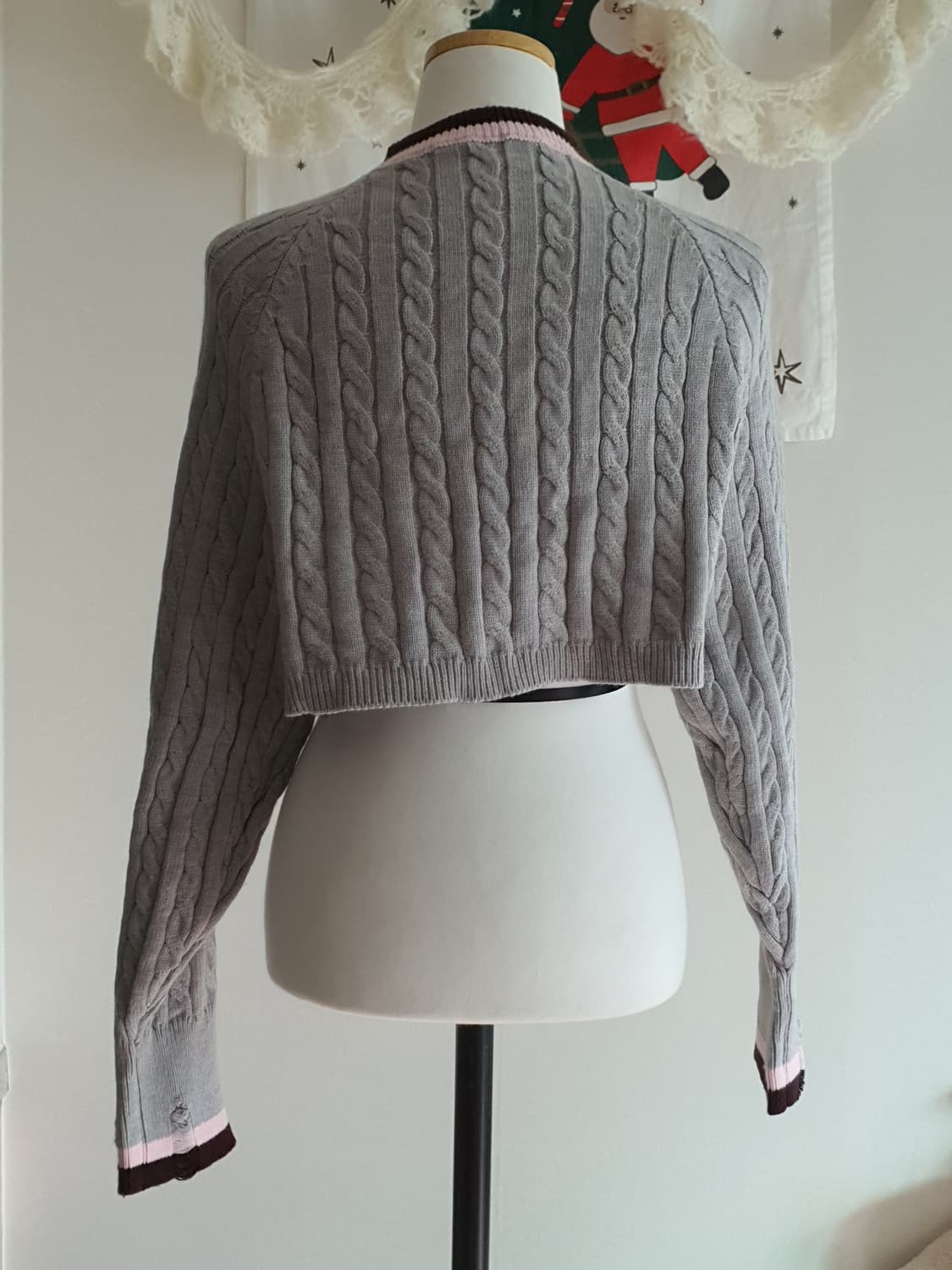 [빈티지] 회색 볼레로 니트재질 상품이미지2